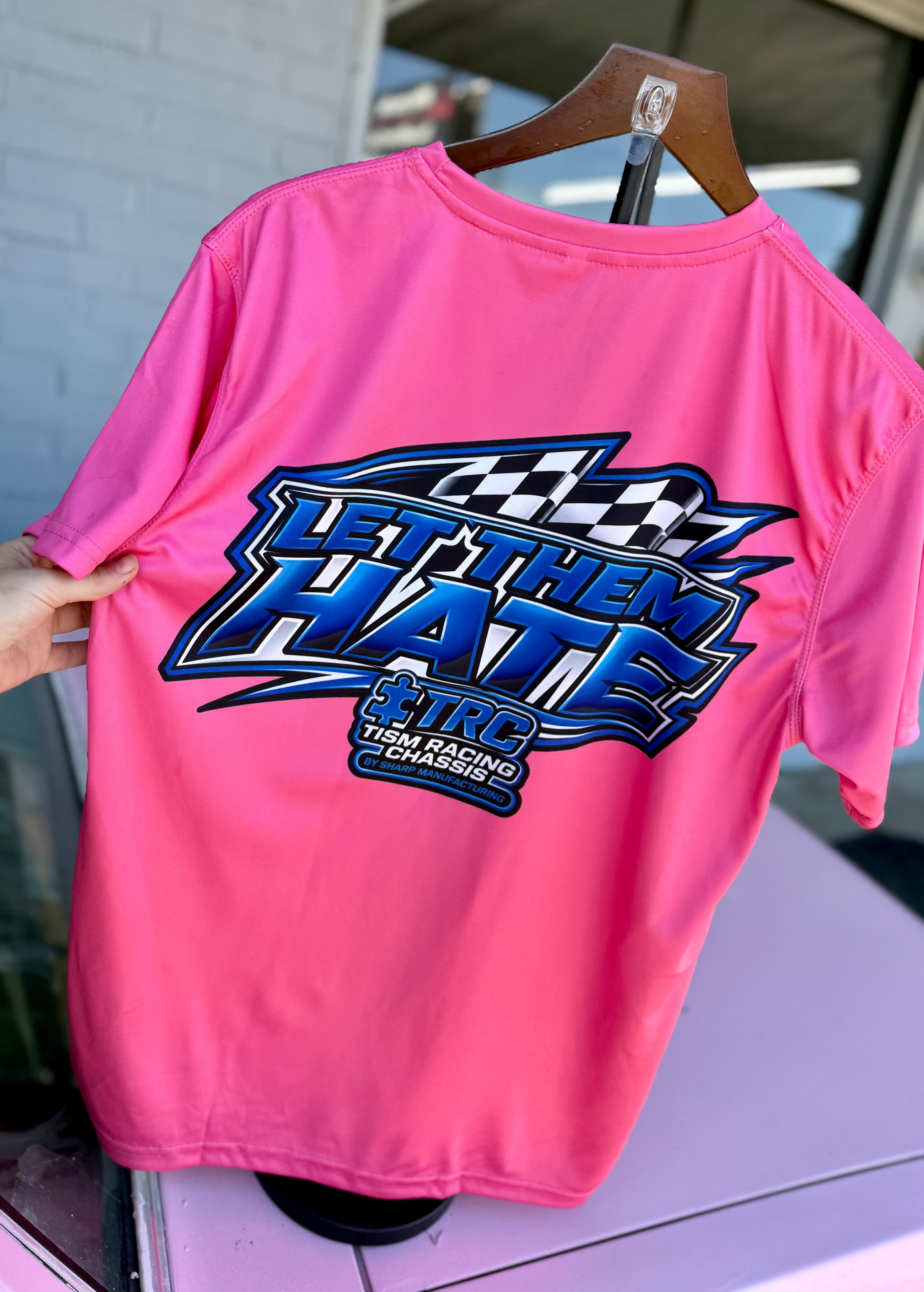 Neon Pink Let Them Hate Performance Tshirt
