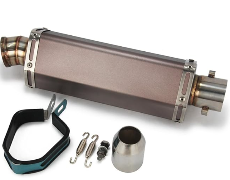 Universal 1.5-2" Inlet Hexagon Exhaust Muffler Pipe Slip On Scooter Motorcycle ATV Dirt Street Bike
