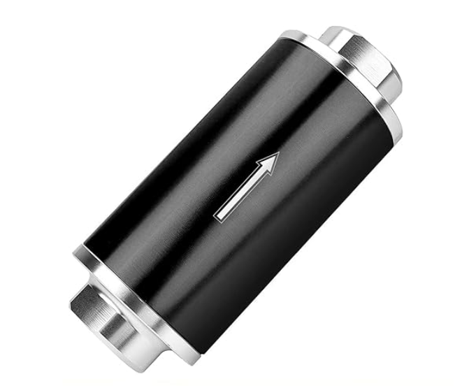 EVIL ENERGY Inline Fuel Filter 100 Micron with 6AN 8AN 10AN Adapter Universal 50MM