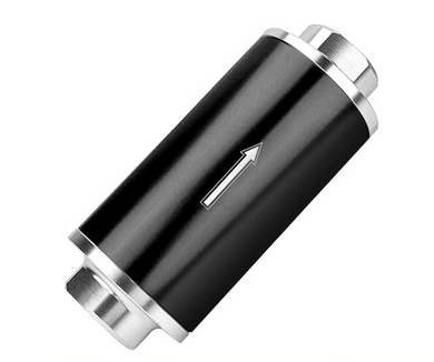EVIL ENERGY Inline Fuel Filter 100 Micron with 6AN 8AN 10AN Adapter Universal 50MM